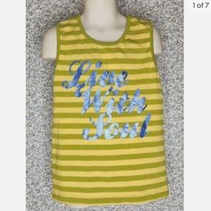 Matilda Jane Foil Graphic  "Live With Soul" Graphic Striped Sleeveless Tee - 10
